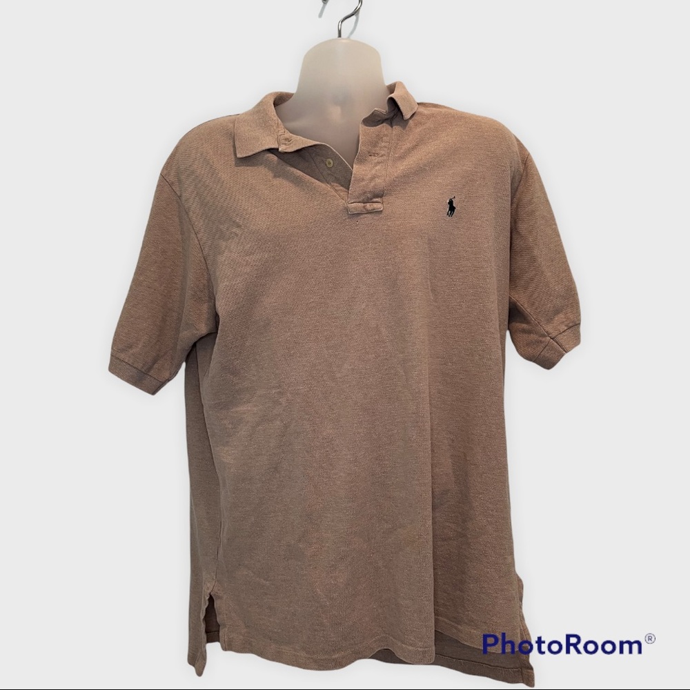 Polo by Ralph Lauren Mens Tan Polo Shirt Size Large